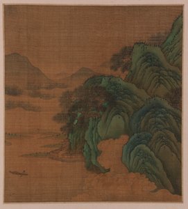 भूदृश्य: पहाड़ियाँ, घाटी और धारा, संभवतः मिंग राजवंश, 1368-1644। द्वारा अज्ञात
