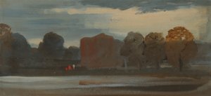झील के साथ लैंडस्केप, 1828 से 1829। द्वारा अज्ञात