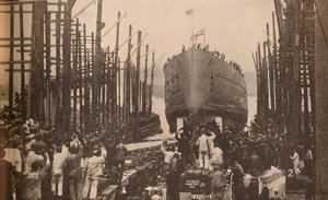 अगस्त 1910 में एचएमएस लॉयन का शुभारंभ, 1919, 1935 द्वारा अज्ञात