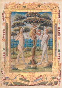 लीफ ऑफ ए बुक ऑफ लीफ: एडम एंड ईव एंड द फॉल ऑफ मैन ... रेक्टो, सी। 1510। द्वारा अज्ञात