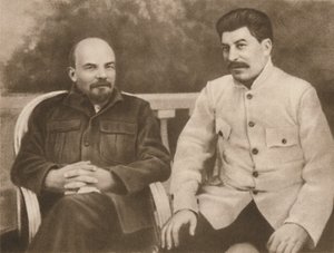 मॉस्को, 1922, 1939 में गोर्की के पास लेनिन और स्टालिन। द्वारा अज्ञात