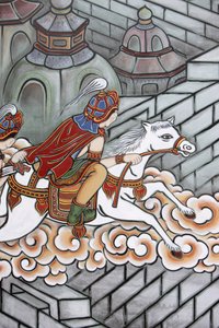 बुद्ध सिद्धार्थ का जीवन उनके महल से बच गया, उनके घोड़े कंथका, सियोल, कोरी डू सूद पर चन्ना के साथ द्वारा अज्ञात