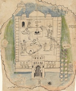 19 वीं सदी के अंत में लिंग मंदिर कंपाउंड। द्वारा अज्ञात