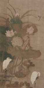 लोटस, कीड़े और पक्षी, 1800s। द्वारा अज्ञात