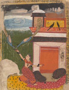 मधुमाधवई रागिनी ... एक विवादास्पद रागमाला सीरीज़ गारलैंड ऑफ़ म्यूजिकल मोड्स से, c1640-50। द्वारा अज्ञात
