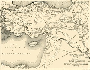एशिया माइनर का नक्शा, साइरस द यंगर का अभियान और टेन थाउजेंड, 1890 का रिट्रीट। द्वारा अज्ञात