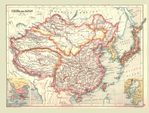 चीन और जापान का नक्शा, 1902। द्वारा अज्ञात