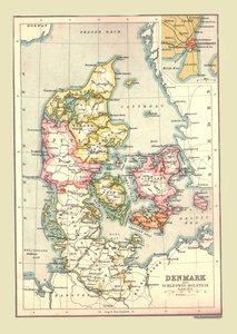 डेनमार्क का मानचित्र, 1902। द्वारा अज्ञात
