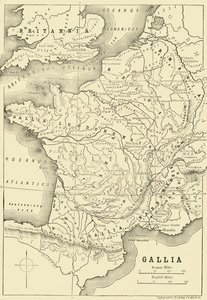 गॉल एंड ब्रिटेन का हिस्सा, 1890 का नक्शा। द्वारा अज्ञात