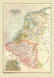 हॉलैंड और बेल्जियम का नक्शा, 1902। द्वारा अज्ञात
