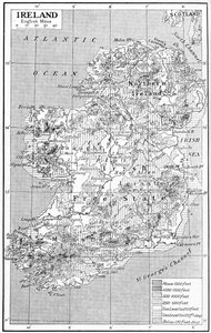 आयरलैंड का नक्शा, c1930s द्वारा अज्ञात