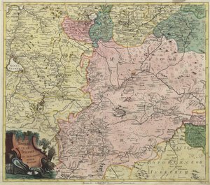 मास्को का नक्शा और निकटतम प्रांतों के हिस्से, 1745 द्वारा अज्ञात
