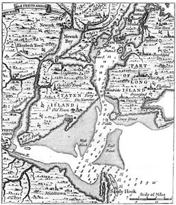 18 वीं शताब्दी के मध्य के बारे में न्यूयॉर्क का नक्शा, c1880 द्वारा अज्ञात
