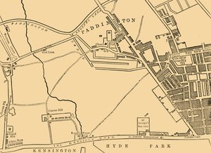 पैडिंगटन का मानचित्र, 1815 में, c1876। द्वारा अज्ञात
