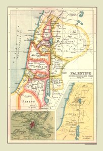 फिलिस्तीन का नक्शा, जनजातियों में विभाजन दिखा रहा है, 1902। द्वारा अज्ञात