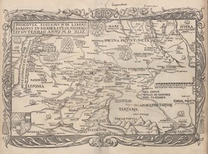से रूस के मानचित्र: कमेंटरी .. Moscoviticarum, 1556 द्वारा अज्ञात