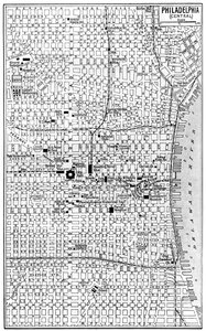 सेंट्रल फिलाडेल्फिया, पेंसिल्वेनिया, संयुक्त राज्य अमेरिका का नक्शा, c1930s द्वारा अज्ञात