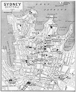 केंद्रीय सिडनी का नक्शा, न्यू साउथ वेल्स, ऑस्ट्रेलिया, c1924 द्वारा अज्ञात