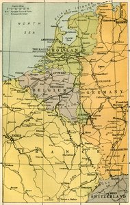 फॉर्ट्स के साथ बेल्जियम फ्रंटियर का मानचित्र, 1919। द्वारा अज्ञात