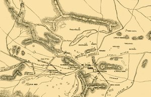 1901 में चारदेव घाटी में लड़ाई का नक्शा। द्वारा अज्ञात