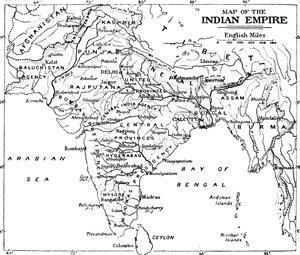 भारतीय साम्राज्य का नक्शा, c1912 द्वारा अज्ञात