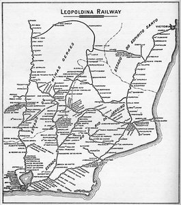 लियोपोल्डिना रेलवे सिस्टम का नक्शा, 1914। द्वारा अज्ञात