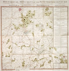 वाटरलू अभियान का मानचित्र, 1815, वाल्मर कैसल, केंट द्वारा अज्ञात