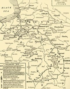 रूस और तुर्की के बीच सीमा का नक्शा, प्रथम विश्व युद्ध, c1920। द्वारा अज्ञात