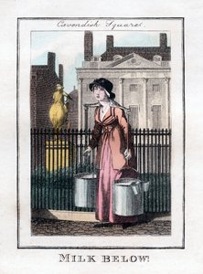 नीचे दूध!, कैवेंडिश स्क्वायर, लंदन, 1805 द्वारा अज्ञात