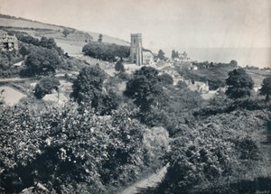माइनहेड - विलेज एंड चर्च का दृश्य, 1895 द्वारा अज्ञात
