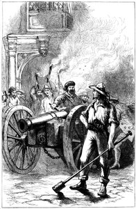 भीड़ के सामने मोब फायरिंग तोप जिसमें अलेक्जेंडर मैकलियोड कैद था, 1840 c1880 द्वारा अज्ञात