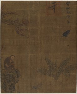बंदर, कीड़े और पत्तागोभी, संभवतः मिंग राजवंश, 1368-1644। द्वारा अज्ञात