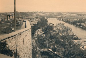 नामुर। वॉचटॉवर एंड कंफ्लुएंट बुर्ज ऑफ सैमब्रे एंड म्यूज़, c1900 द्वारा अज्ञात
