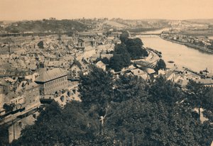 नामुर। शहर का दृश्य और समरे और मूस का संगम, c1900 द्वारा अज्ञात