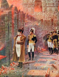 1812 के अंत 19 वीं सदी में मास्को को जलाने वाले नेपोलियन और उनके कर्मचारी द्वारा अज्ञात