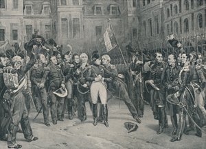 नेपोलियन ने फॉनटेनब्लियू में इंपीरियल गार्ड को विदाई दी, 20 अप्रैल, 1814, 1896 द्वारा अज्ञात