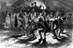 मूल अमेरिकी खोपड़ी नृत्य, c17 वीं सदी c1880 द्वारा अज्ञात