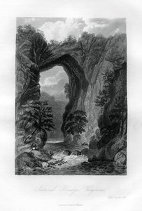 प्राकृतिक पुल, वर्जीनिया, संयुक्त राज्य अमेरिका, 1855 द्वारा अज्ञात