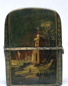 सुगंधित बोतलों के साथ आवश्यक, 1800 के दशक की शुरुआत में। द्वारा अज्ञात