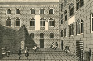 न्यूगेट, इनर कोर्ट, 18 वीं शताब्दी, 1925। द्वारा अज्ञात