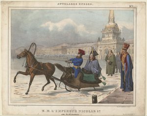 1850 में रूस के निकोलस I एक बेपहियों की गाड़ी में द्वारा अज्ञात