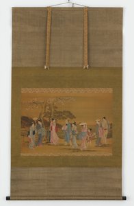 चेरी ब्लॉसम देखने के लिए नौ लोग निकले, ईदो काल, 1615-1868। द्वारा अज्ञात