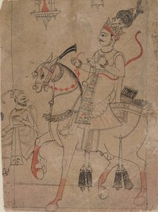 घोड़े की पीठ पर नोबलमैन, 18 वीं शताब्दी के मध्य में। द्वारा अज्ञात