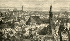 1890 में दीवारों से नूर्नबर्ग। द्वारा अज्ञात