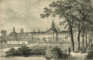 ओल्ड बेथलहम अस्पताल, मूरफील्ड्स के बारे में 1750, सी 1872। द्वारा अज्ञात