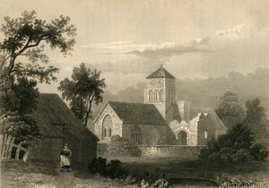 पुराना शोरम चर्च, 1835। द्वारा अज्ञात