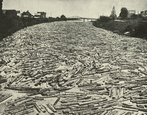 सॉ मिल्स के अपने रास्ते पर, c1948। द्वारा अज्ञात