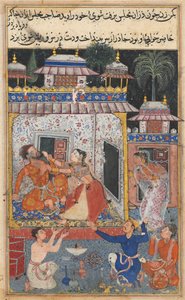 एक तोते की कहानियाँ टुटी-नाम से: आठवीं रात: धोखेबाज पत्नी से मारपीट, सी। 1560। द्वारा अज्ञात
