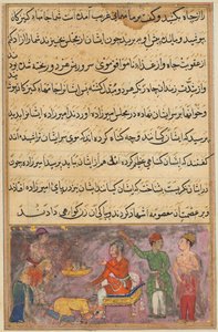 एक तोते की कहानियों से पेज टुटी-नामा: चौथी रात: दो गलत रसोइए ..., सी। 1560। द्वारा अज्ञात