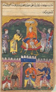 एक तोते की कहानियाँ टुटी-नाम से: सातवीं रात: जादूगर राजा को मना कर देता है ..., सी। 1560। द्वारा अज्ञात